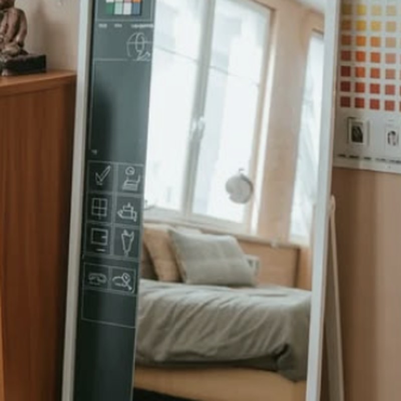 Design-studio mirror in a bedroom